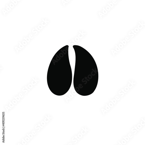 Vector hand drawn goat cow paw foot print isolated on white background
