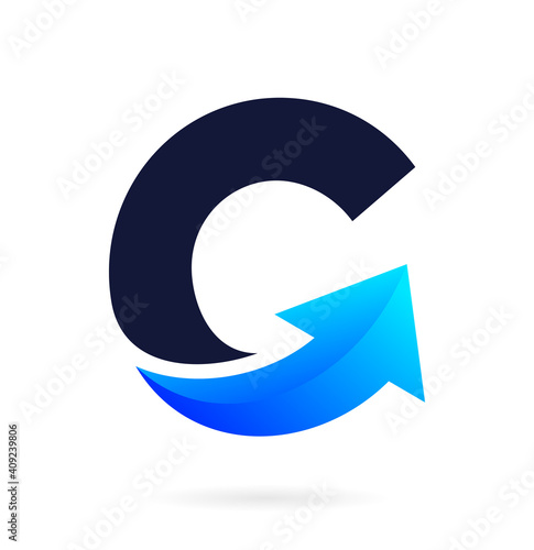 growth arrow letter g logo