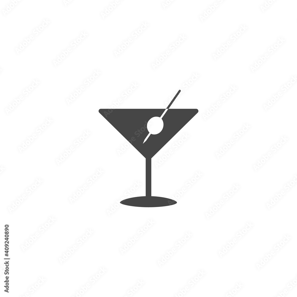 Icon of martini glass vector in flat on white