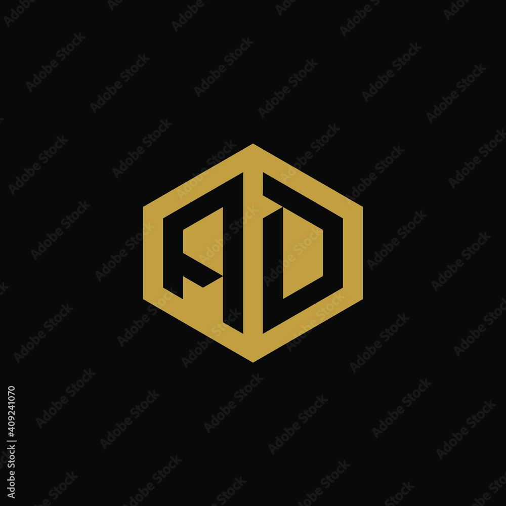 Initial letter AD hexagon logo design vector Initial letter AD hexagon logo design vector