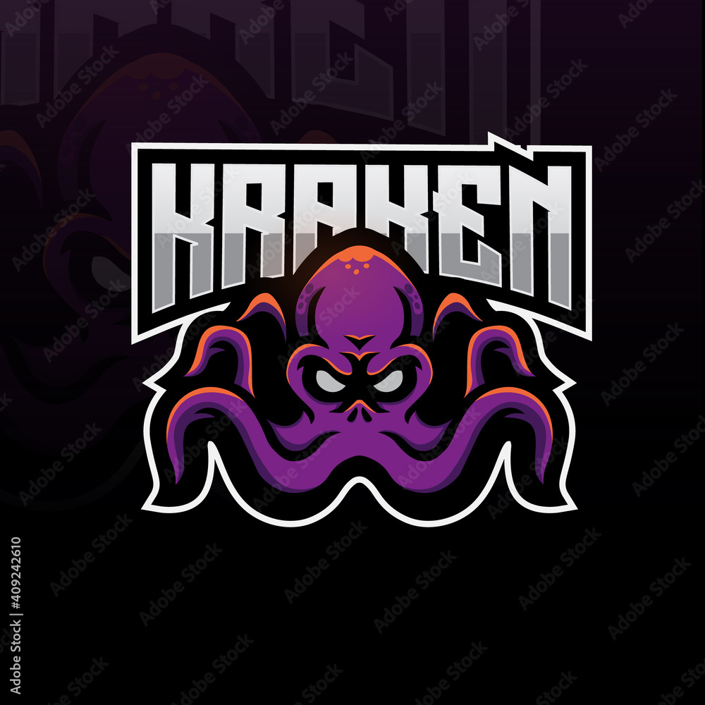 Kraken Mascot Esport Logo Stock Vector 