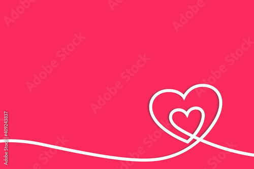 heart background, romantic background with hearts, birthday greeting card design, line heart card design pink background.