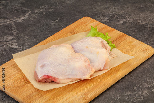 Raw chicken hip for cooking