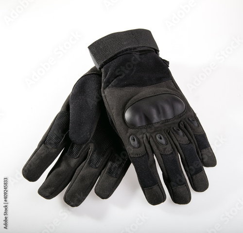 Military gloves, tactical gloves, protective gloves isolated white background