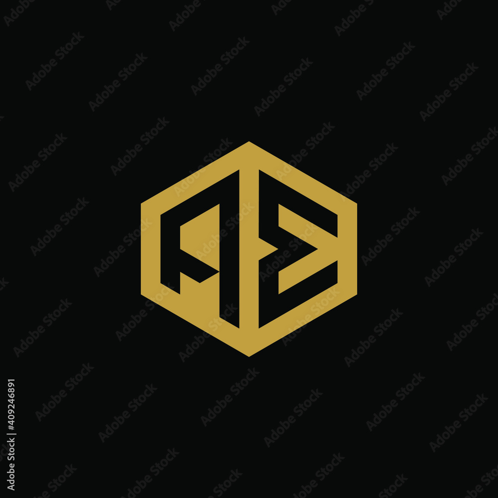 Initial letter AE hexagon logo design vector Initial letter AE hexagon logo design vector
