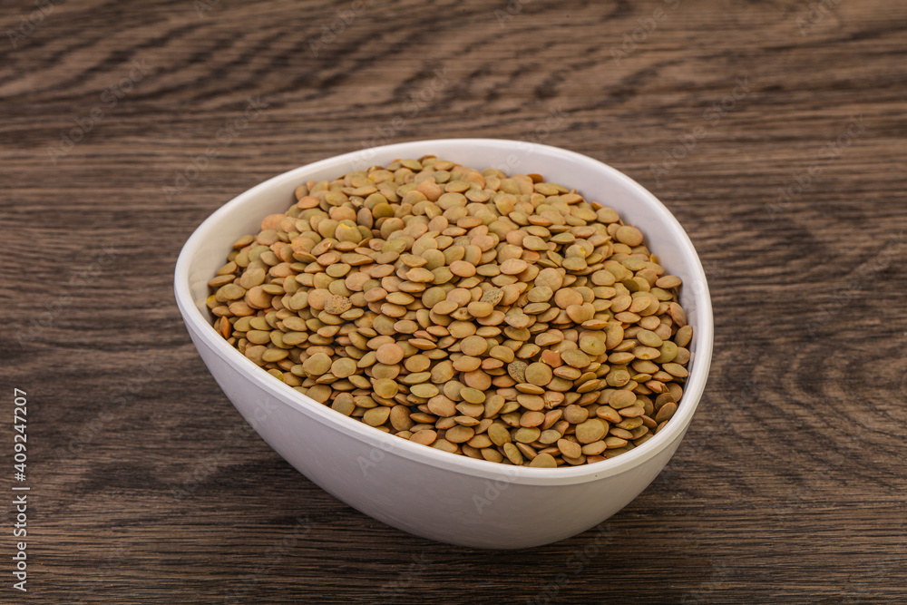 Vegan cuisine - Dry lentil heap Vegan cuisine - Dry lentil heap
