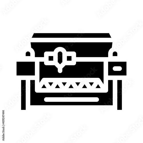 laser engraving and cutting machine glyph icon vector illustration