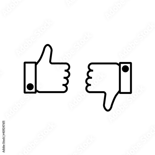 like icon. Thumbs up icon. social media icon. Like and dislike icon. Thumbs up and thumbs down.