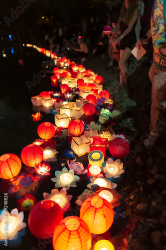 the Chinese festival of water lanterns for an evening pond