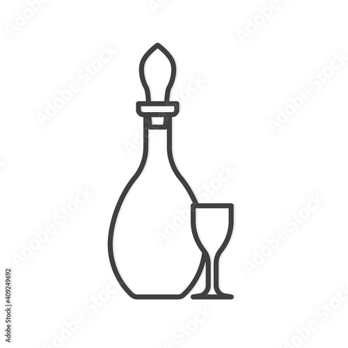 tincture carafe, decanter and glass - vector illustration