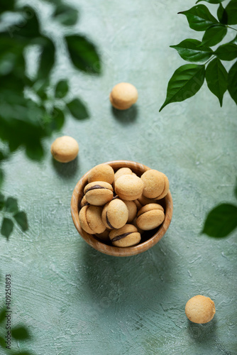 фотографія Traditional italian cookies baci di dama