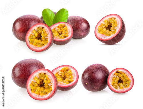 passionfruits isolated on white