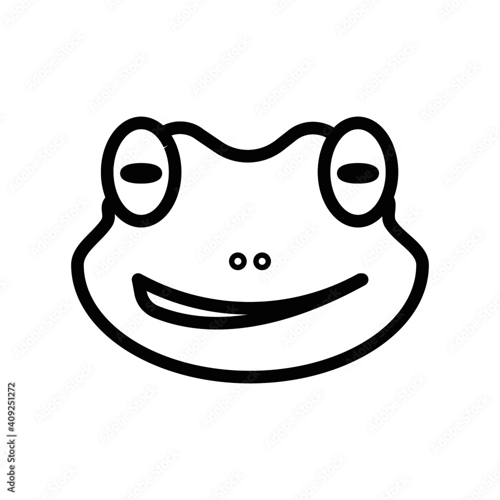 line icon symbol emoticon frog face feeling cool vector illustration line icon symbol emoticon frog face feeling cool vector illustration
