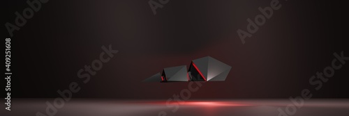Header for sites, style Dark red, 3D Glider technique,  in profile. photo