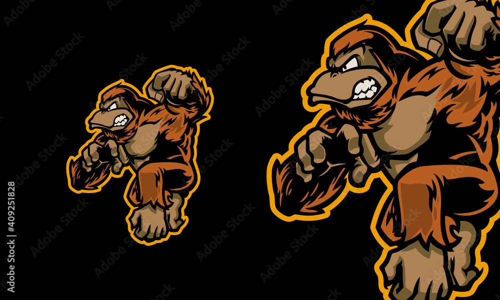 angry king kong mascot vector illustration angry king kong mascot vector illustration
