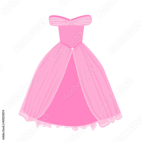 vector image of pink princess dress for little girl