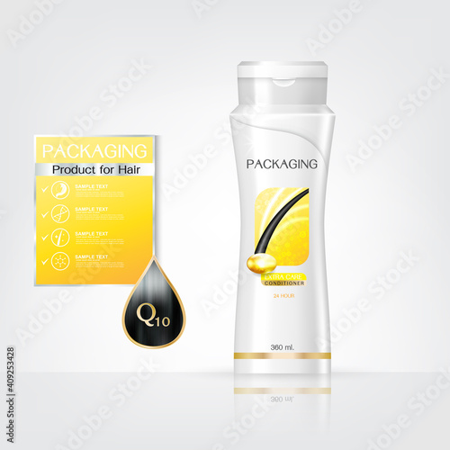 Packaging products Hair Care design, shampoo bottle templates on White background