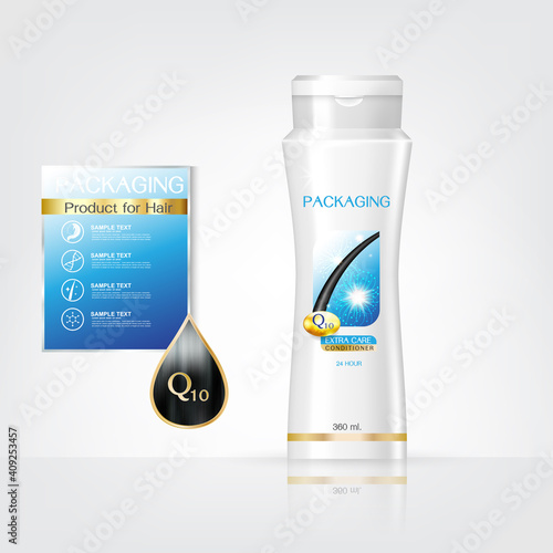 Packaging products Hair Care design, shampoo bottle templates on White background