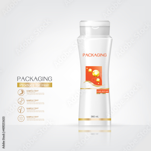 Packaging products Hair Care design, shampoo bottle templates on White background