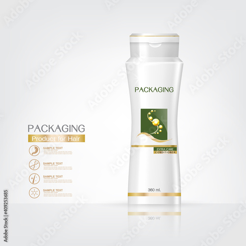 Packaging products Hair Care design, shampoo bottle templates on White background