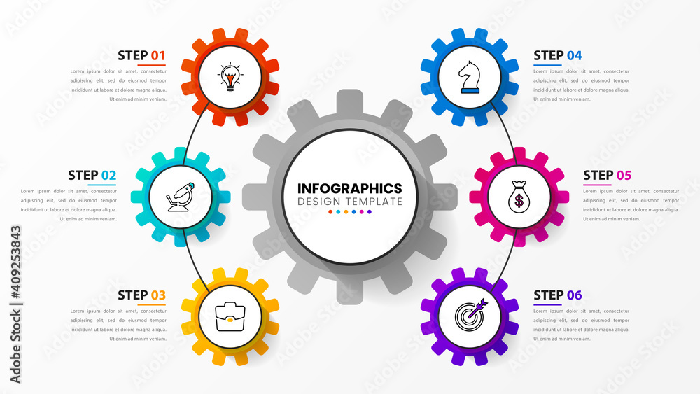 Infographic design template. Creative concept with 6 steps