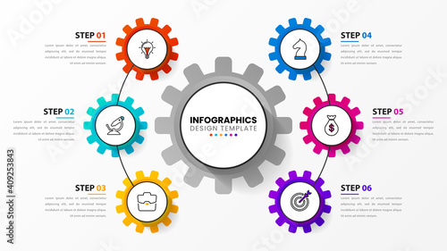 Infographic design template. Creative concept with 6 steps