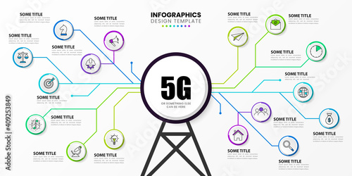 Infographic design template. Technology concept with 16 steps