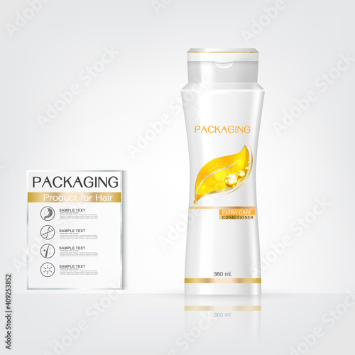 Packaging products Hair Care design, shampoo bottle templates on White background