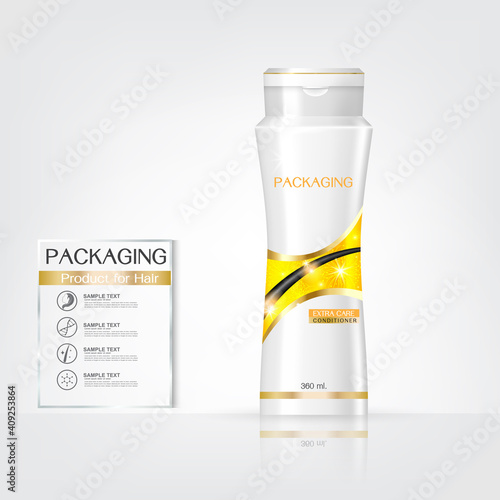 Packaging products Hair Care design, shampoo bottle templates on White background