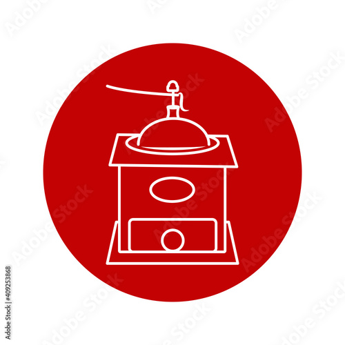 Coffee Grinder Icon,  Coffee  mill icon, Vintage mill.