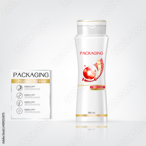Packaging products Hair Care design, shampoo bottle templates on White background