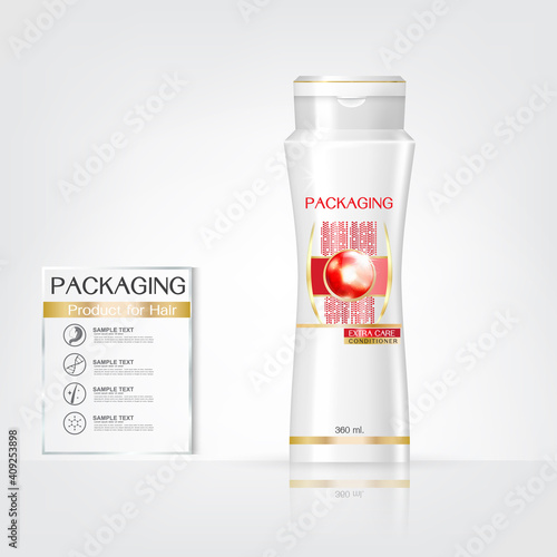 Packaging products Hair Care design, shampoo bottle templates on White background