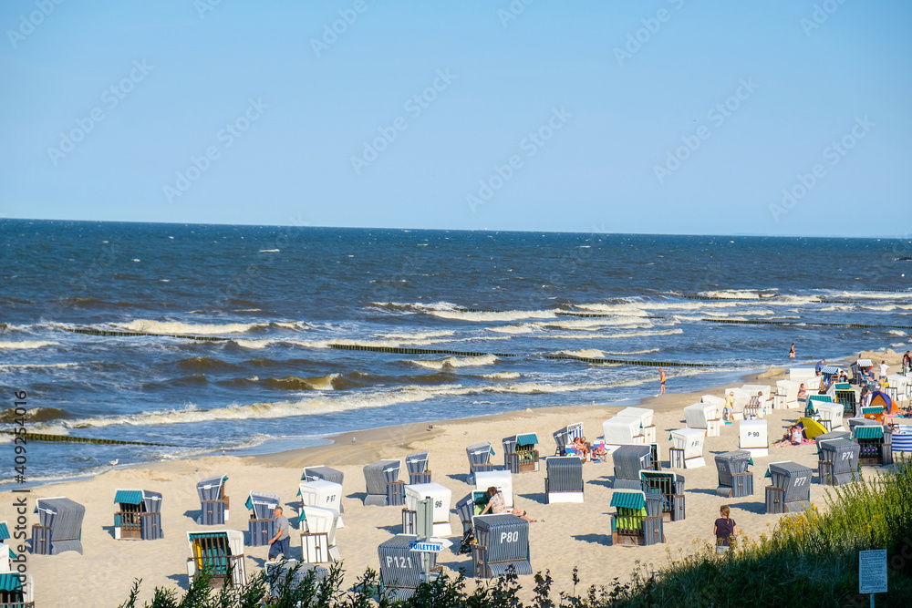 The beach at Koserow on the island of Usedom in summer. The beach at Koserow on the island of Usedom in summer.