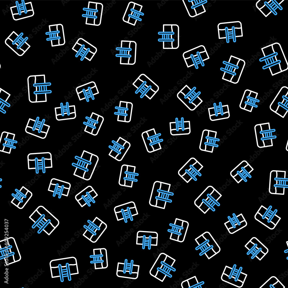 Line Swimming pool with ladder icon isolated seamless pattern on black background. Vector. Line Swimming pool with ladder icon isolated seamless pattern on black background. Vector.