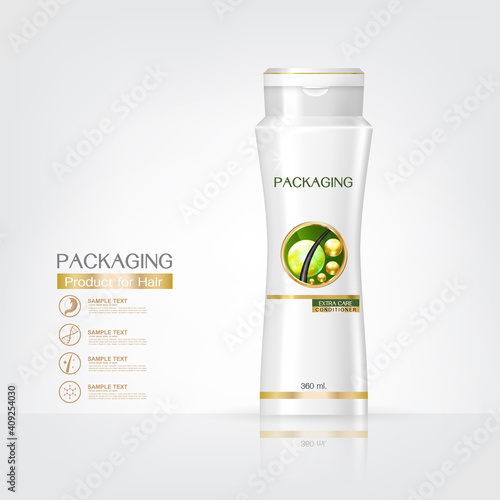 Packaging products Hair Care design, shampoo bottle templates on White background