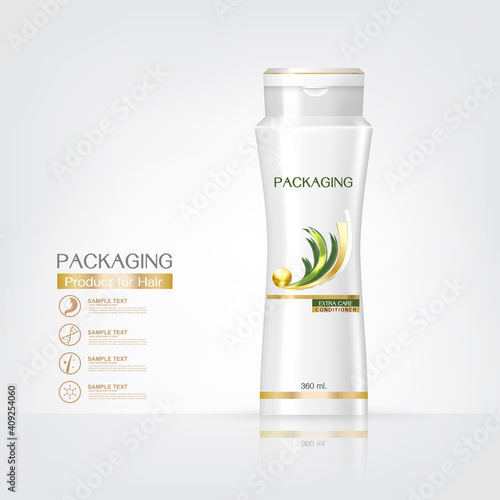 Packaging products Hair Care design, shampoo bottle templates on White background
