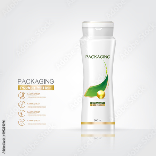 Packaging products Hair Care design, shampoo bottle templates on White background