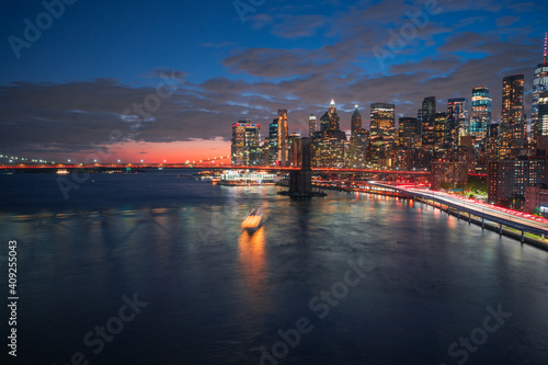 city skyline at night beautiful bridge Brooklyn Manhattan  New York cute sky panorama 
