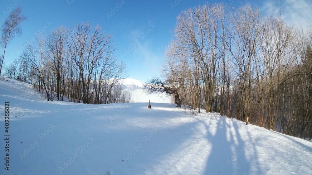Panorama of San Grato, Valsassina, Lombardy (Italy) in a sunny, wintery day. Spherical, 180 degrees Panorama of San Grato, Valsassina, Lombardy (Italy) in a sunny, wintery day. Spherical, 180 degrees