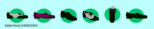 set of tap shoes cartoon icon design template with various models. vector illustration isolated on blue background