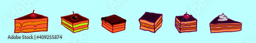 set of Popular desserts icon design template with various models. vector illustration isolated on blue background