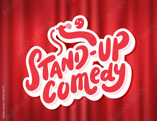 Stand-up comedy. Vector hand drawn banner.
