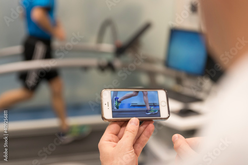 biomechanical stride analysis, on treadmill photo