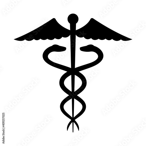 The sign of Caduceus. Isolated Vector Illustration