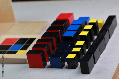 Photos Montessori binomial and trinomial cubes