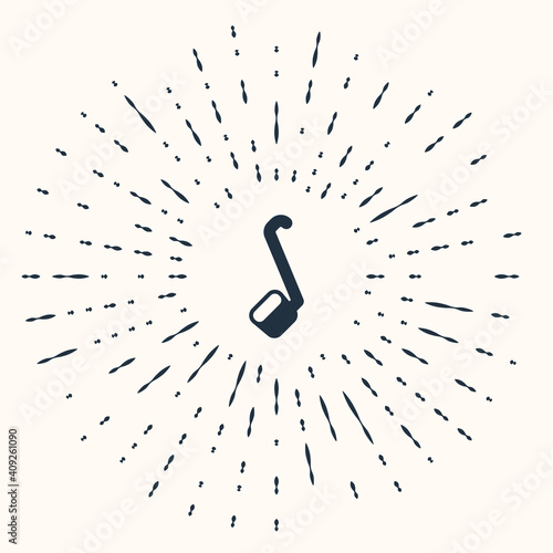 Grey Sauna ladle icon isolated on beige background. Abstract circle random dots. Vector.