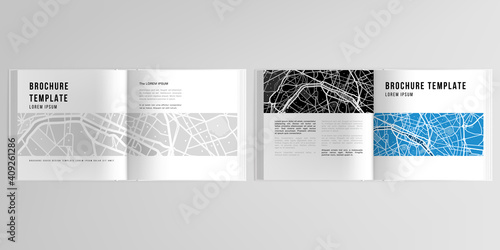 3d realistic vector layout of cover mockup design templates with urban city map of Paris for bifold square brochure, flyer, cover design, book design, magazine, brochure cover.