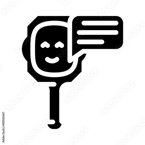 talking mirror glyph icon vector illustration flat