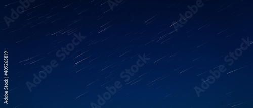 Canvas Print Star trails, movement of stars