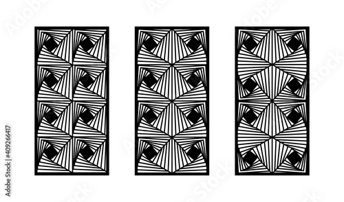 Modern cnc pattern. Decorative panel, screen,wall. Vector cnc panel for laser cutting. Template for interior partition, room divider, privacy fence